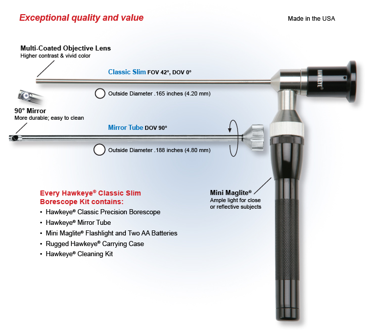 Classic Slim Rigid Endoscope Industrial Borescope Specification Overview
