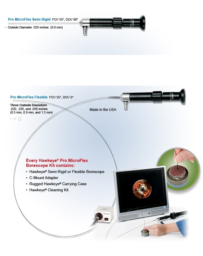 Optimax Pro Micro Flex Borescopes Semi-rigid and fully flexible models overview