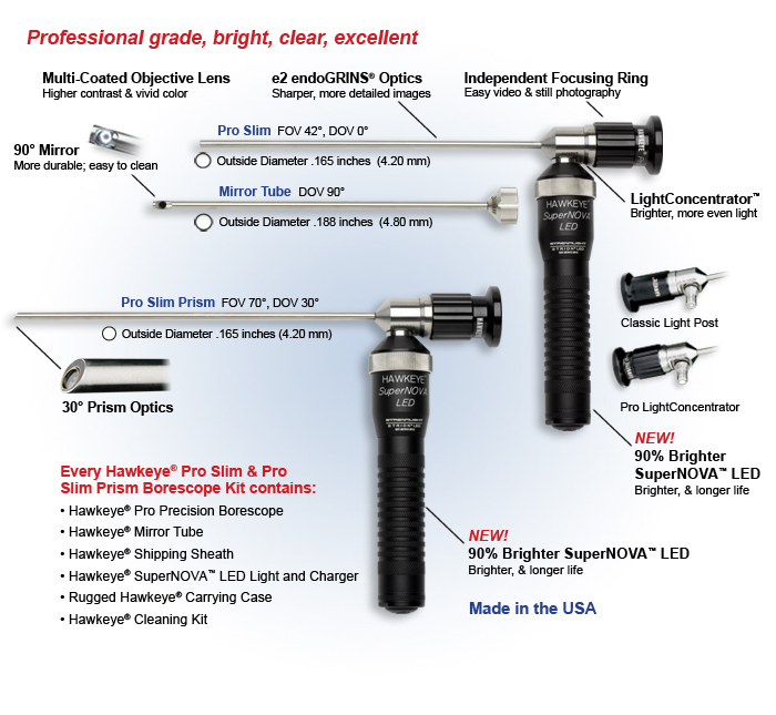 Optimax Hawkeye Pro Slim Rigid Borescopes (industrial endoscopes) kit overview